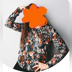 Fun Floral Button-Up Blouse